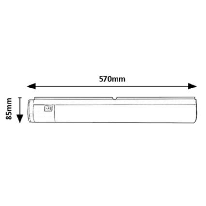Rabalux - LED Under kitchen cabinet light with a socket LED/17W/230V 4000K IP44 black 57 cm