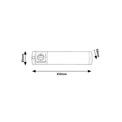 Rabalux - LED Under kitchen cabinet light with a socket LED/5W/230V 4000K 45 cm matte chrome