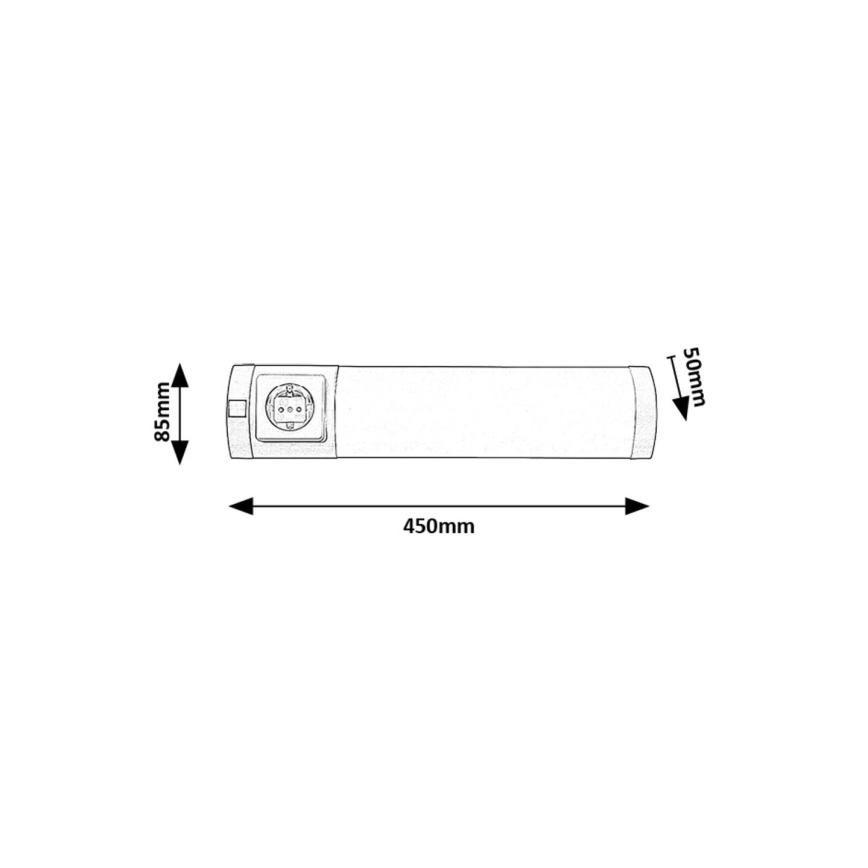 Rabalux - LED Under kitchen cabinet light with a socket LED/5W/230V 4000K 45 cm matte chrome