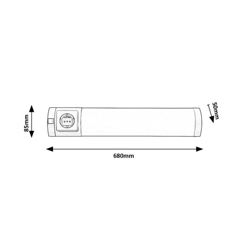 Rabalux - LED Under kitchen cabinet light with a socket LED/8W/230V 4000K 68 cm matte chrome
