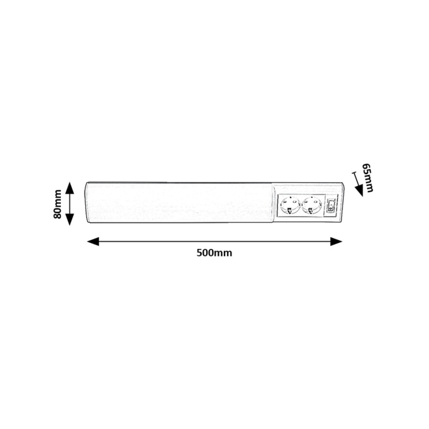 Rabalux - LED Under kitchen cabinet light with 2 sockets LED/10W/230V 4000K 50 cm white
