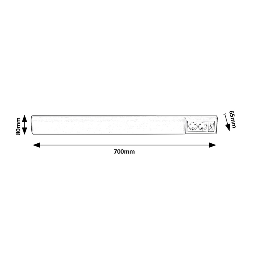 Rabalux - LED Under kitchen cabinet light with 2 sockets LED/15W/230V 4000K 70 cm white