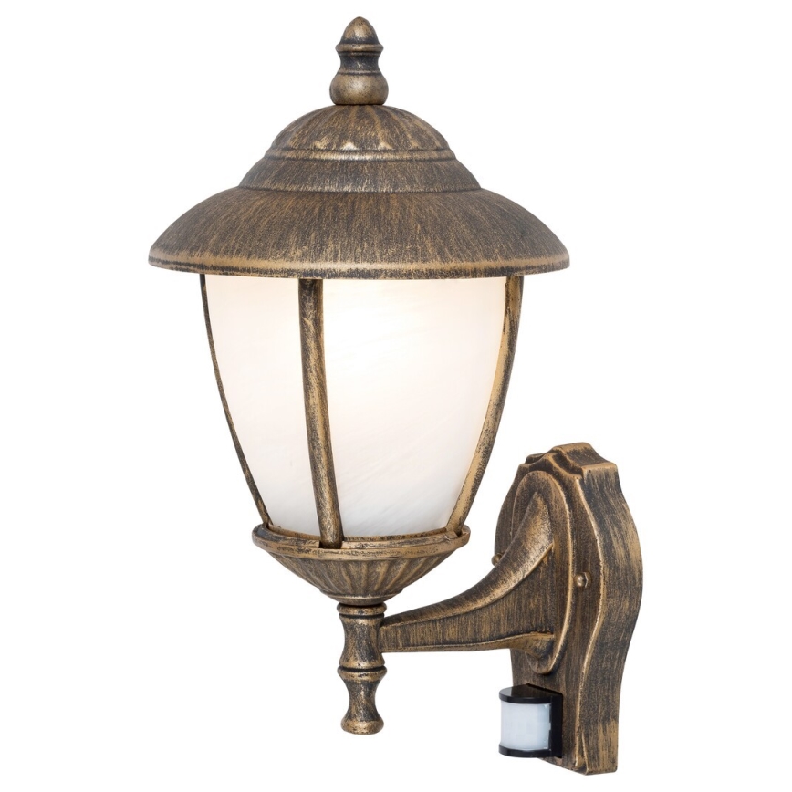Rabalux - Outdoor wall light with sensor 1xE27/60W/230V IP43 golden