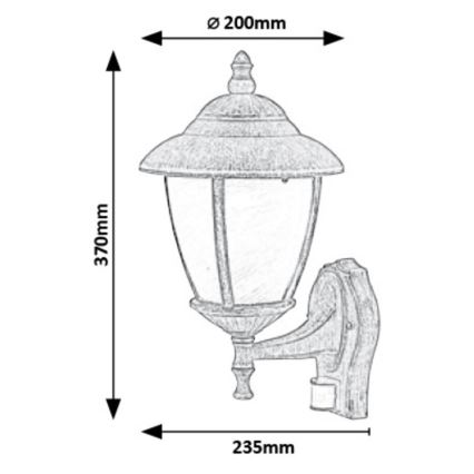 Rabalux - Outdoor wall light with sensor 1xE27/60W/230V IP43 golden