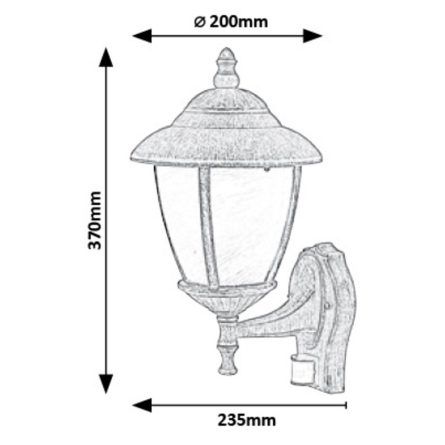 Rabalux - Outdoor wall light with sensor 1xE27/60W/230V IP43 golden