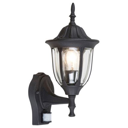 Rabalux – Outdoor Wall Light with Sensor MILANO 1×E27/60W/230V IP43 Black