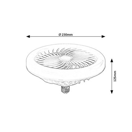 Rabalux - Dimmable LED bulb with fan SMD E27/16W/230V 3000-6500K + remote control