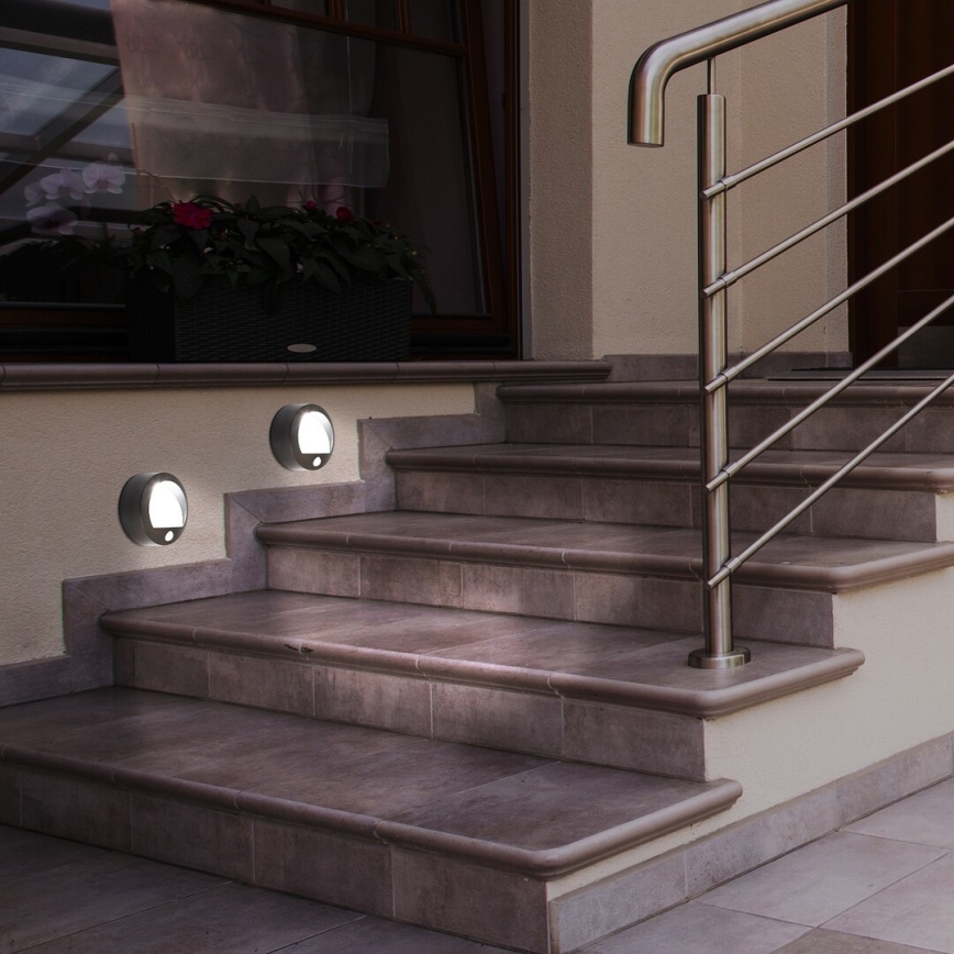 Rabalux - LED Outdoor wall light with sensor LED/1,5W/3xAA IP44 black