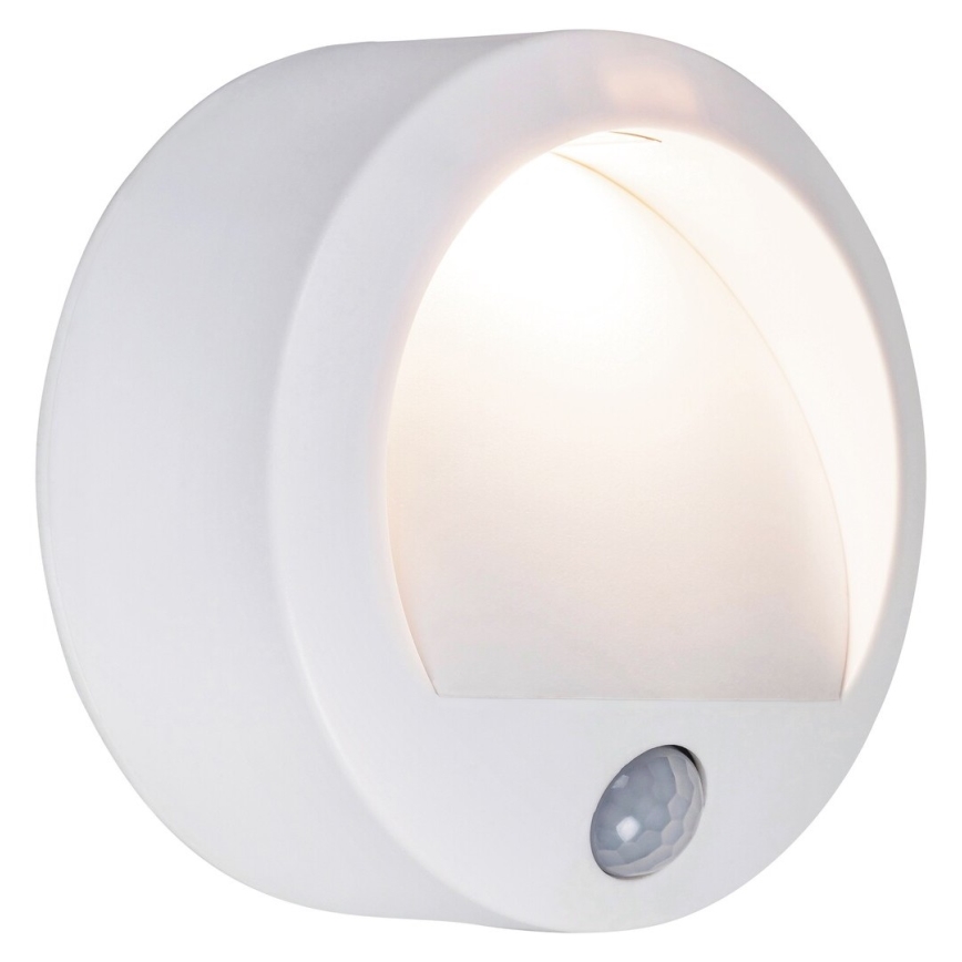 Rabalux - LED Outdoor wall light with sensor LED/1,5W/3xAA IP44 white