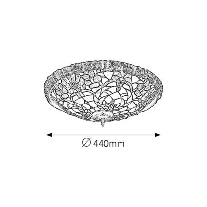 Rabalux - Tiffany stained glass ceiling light 2xE27/60W/230V