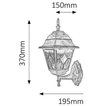 Rabalux - Outdoor wall light 1xE27/60W/230V