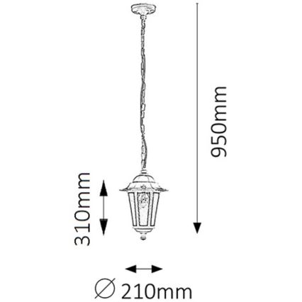 Rabalux - Outdoor chandelier 1xE27/60W/230V