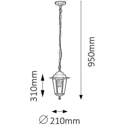 Rabalux - Outdoor chandelier 1xE27/60W/230V