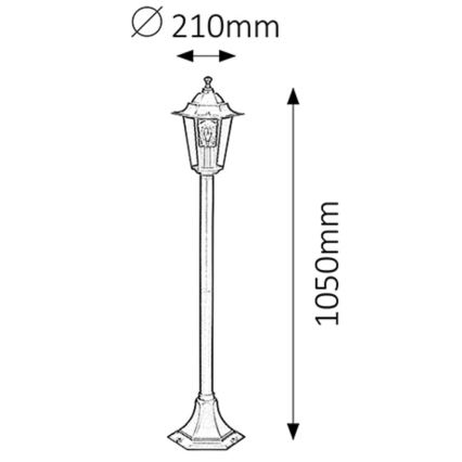 Rabalux - Outdoor lamp 1xE27/60W/230V 105 cm