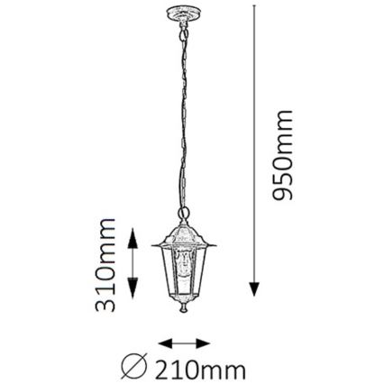 Rabalux - Outdoor chandelier 1xE27/60W/230V