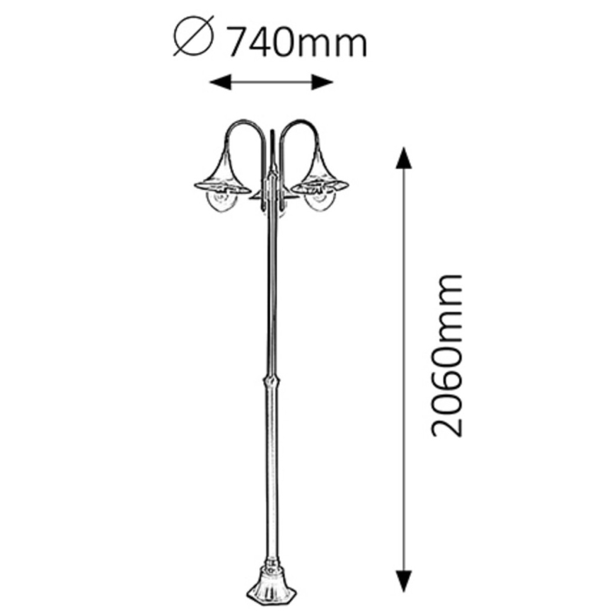 Rabalux - Outdoor lamp 3xE27/100W/230V IP44 206 cm