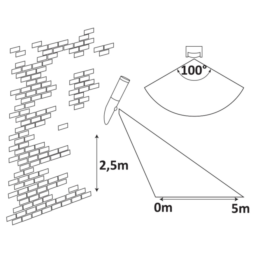 Rabalux - Outdoor Wall Lighting with sensor 1xE27/25W/230V IP44
