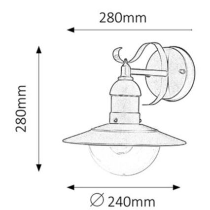 Rabalux - Outdoor wall light 1xE27/60W/230V IP44