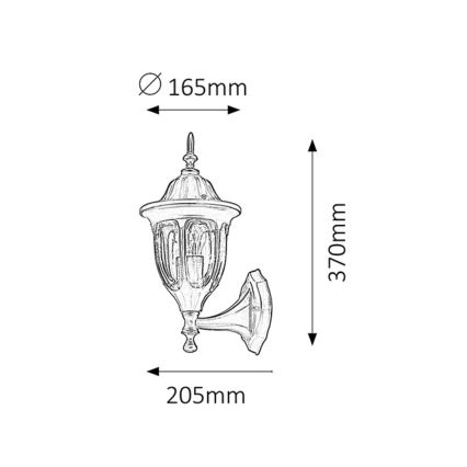 Rabalux - Outdoor wall light 1xE27/60W/230V IP43 black