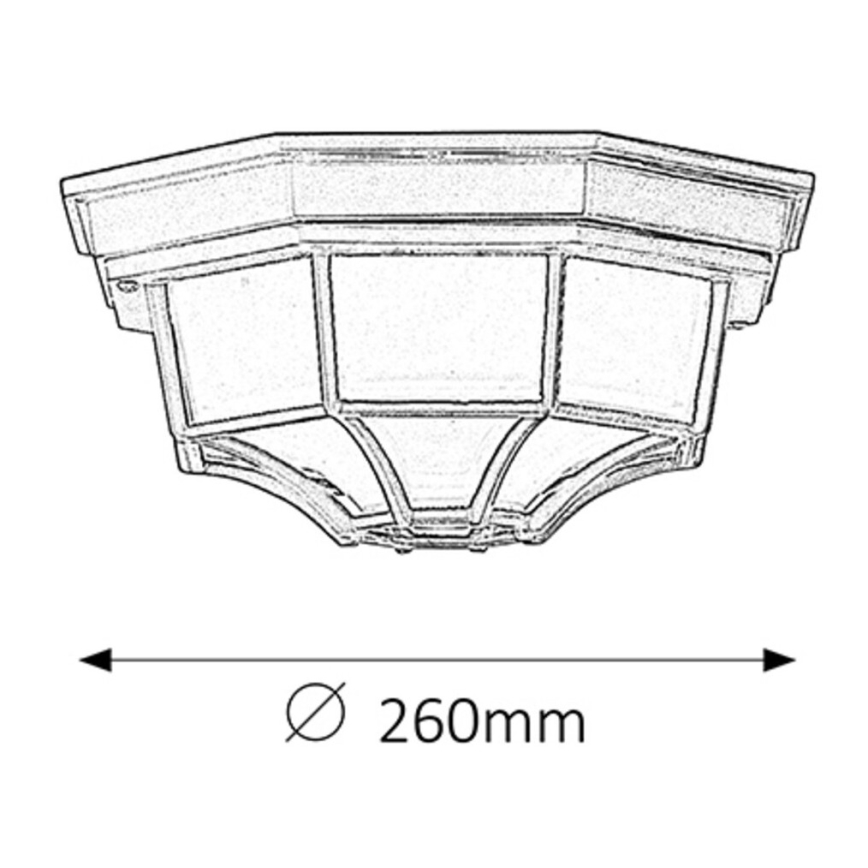 Rabalux - Outdoor ceiling light 1xE27/100W/230V IP44 black