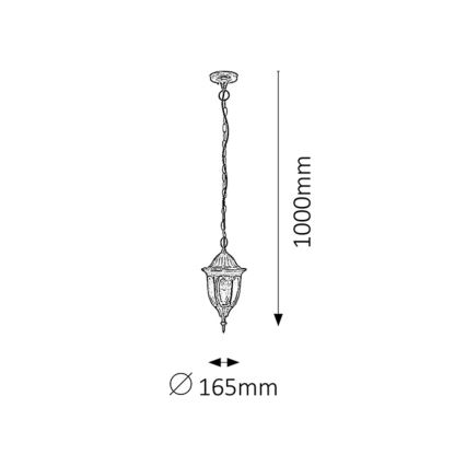 Rabalux - Outdoor pendant light 1xE27/60W/230V IP43 gold/patina/black