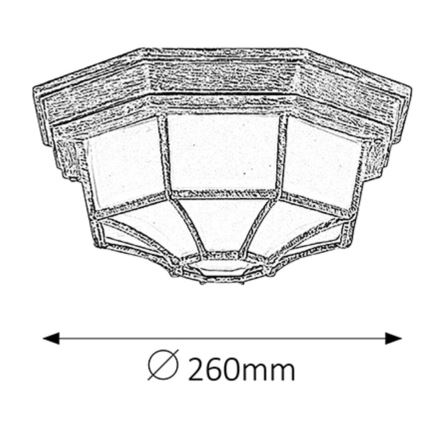Rabalux - Outdoor ceiling light 1xE27/100W/230V IP44 gold/patina/black
