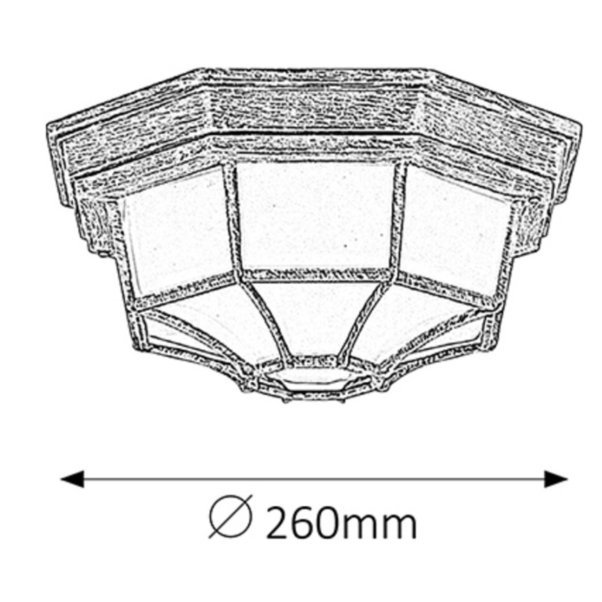 Rabalux - Outdoor ceiling light 1xE27/100W/230V IP44 gold/patina/black