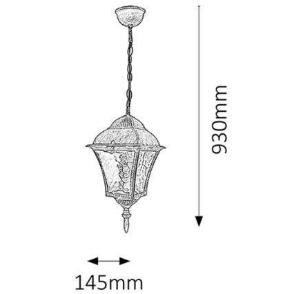 Rabalux - Outdoor chandelier 1xE27/60W/230V IP43