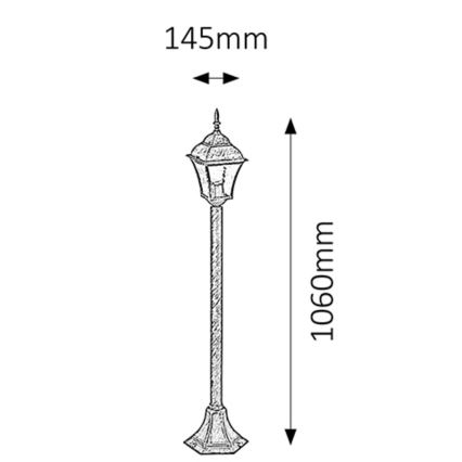 Rabalux - Outdoor lamp 1xE27/60W/230V IP44
