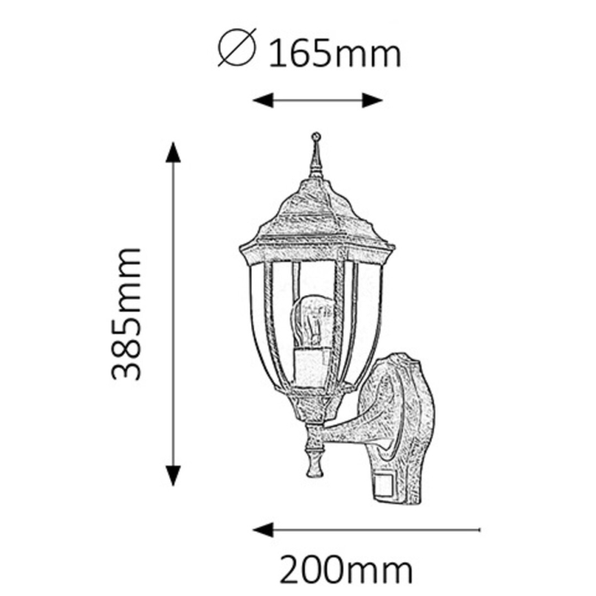 Rabalux - Outdoor light with sensor 1xE27/60W/230V