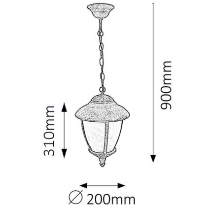 Rabalux - Outdoor chandelier 1xE27/60W/230V