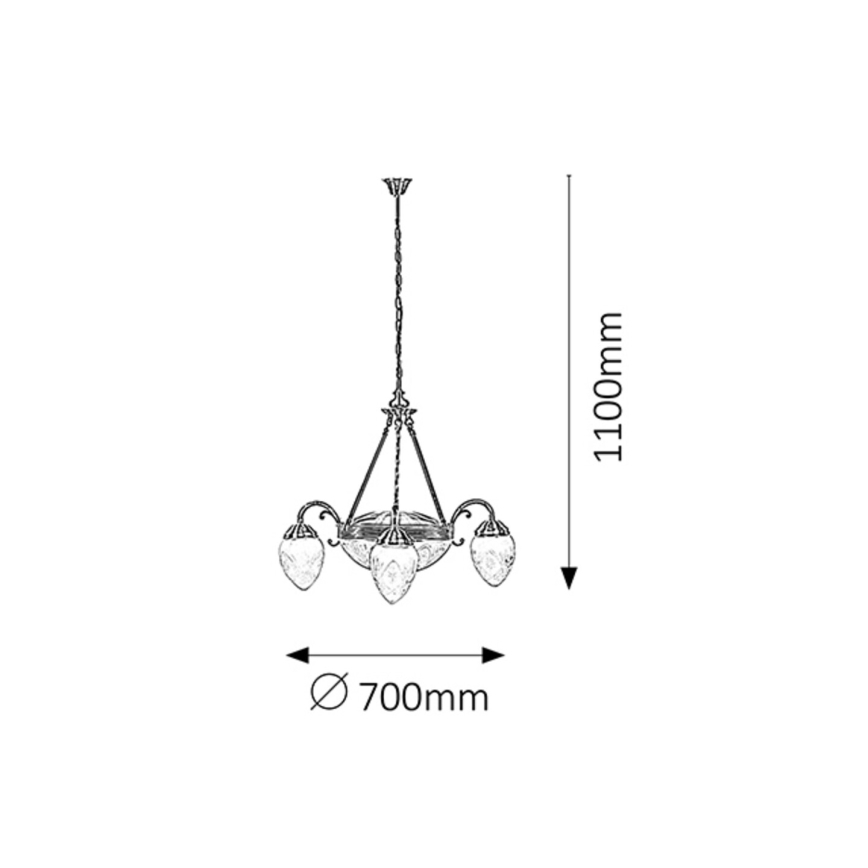 Rabalux 8633 - chandelier on a chain ANNABELLA 3xE14/40W+2xE27/60W