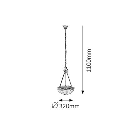 Rabalux - Chandelier on a chain 2xE27/60W/230V
