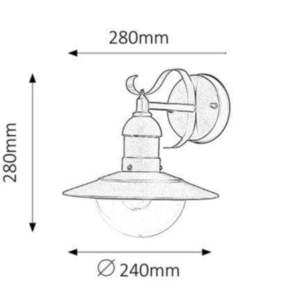 Rabalux - Outdoor wall light 1xE27/60W/230V IP44