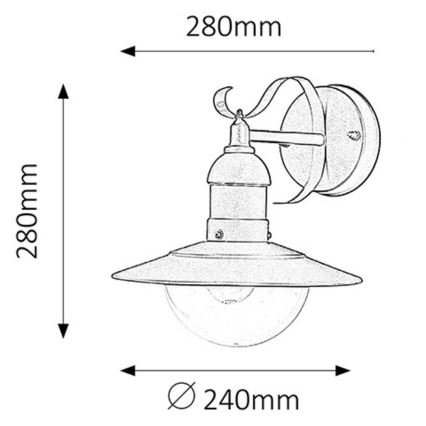 Rabalux - Outdoor wall light 1xE27/60W/230V IP44