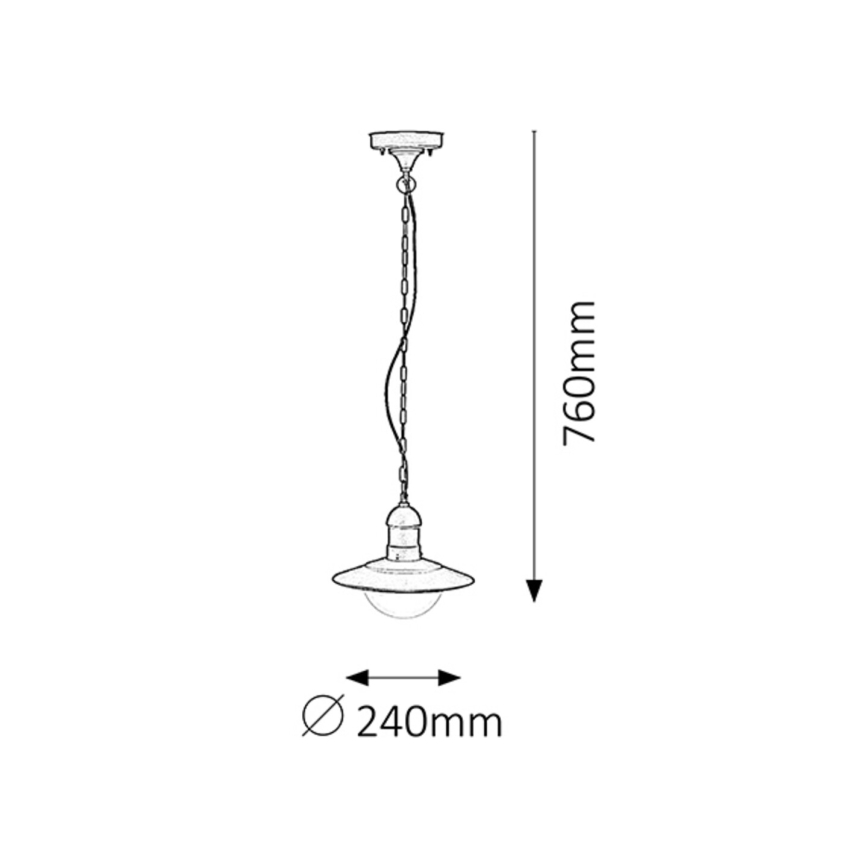 Rabalux - Outdoor pendant light 1xE27/60W black IP44