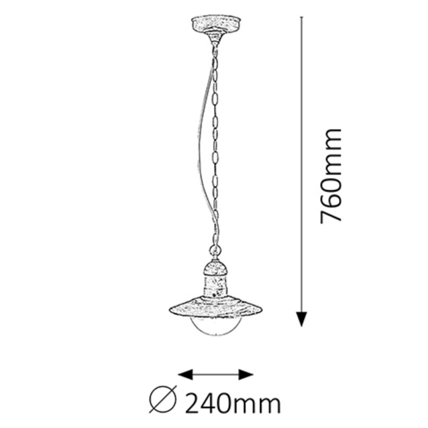 Rabalux - Outdoor pendant light 1xE27/60W