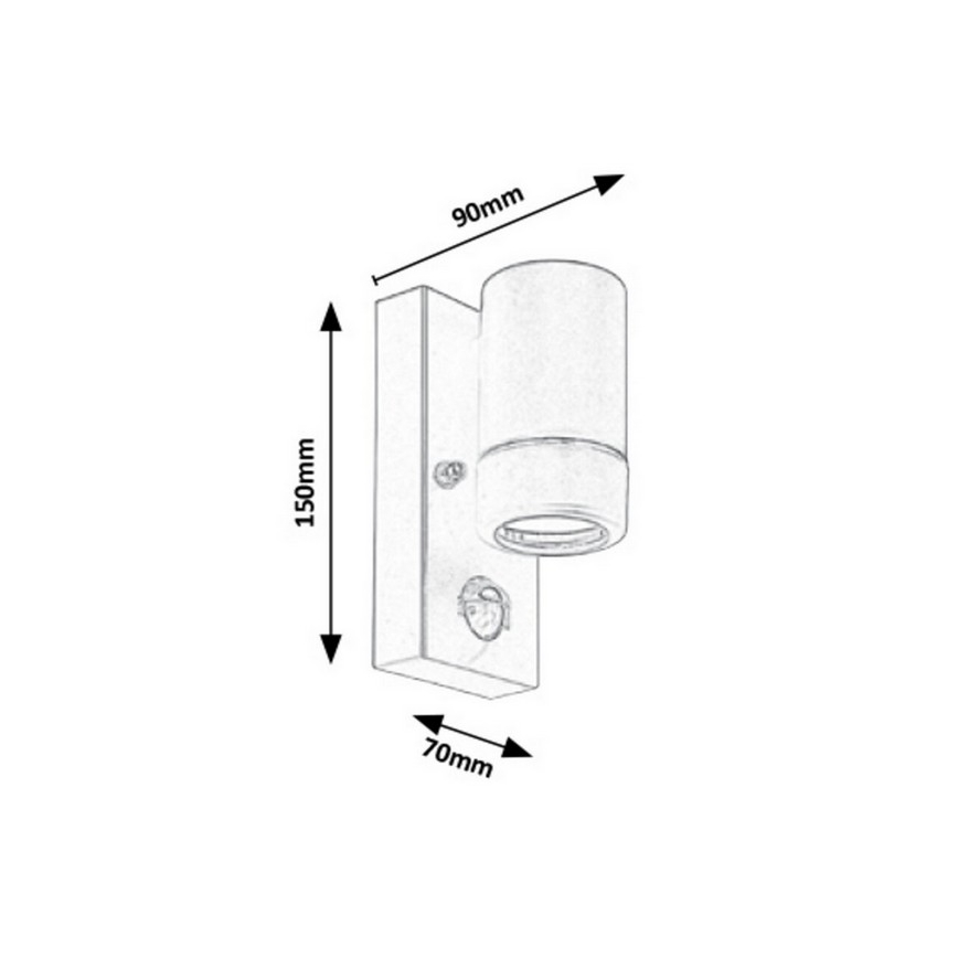 Rabalux - Outdoor wall light with a sensor 1xGU10/10W/230V black IP44