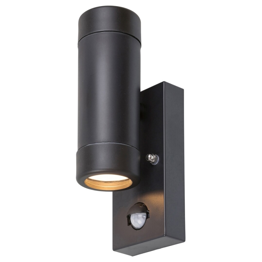 Rabalux - Outdoor wall light with a sensor 2xGU10/10W/230V black IP44