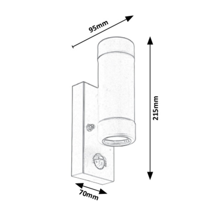 Rabalux - Outdoor wall light with a sensor 2xGU10/10W/230V black IP44