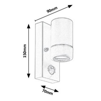 Rabalux - Outdoor wall light with a sensor 1xGU10/10W/230V white IP44