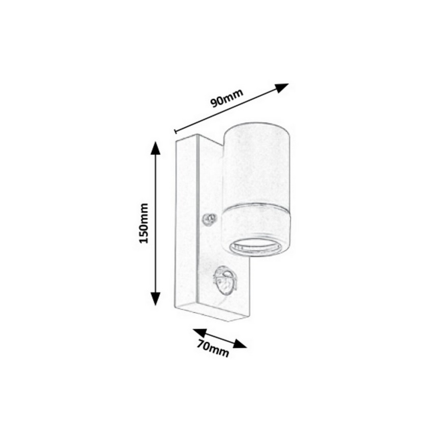 Rabalux - Outdoor wall light with a sensor 1xGU10/10W/230V white IP44