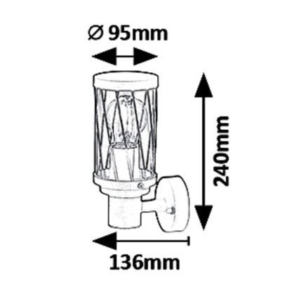 Rabalux - Outdoor wall light 1xE27/40W/230V IP44