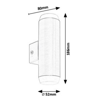 Rabalux - LED Outdoor wall light 2xLED/4W/230V saténový matte chrome IP44