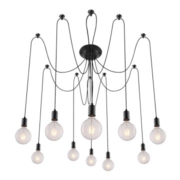 Rabalux - Chandelier 10xE27/60W/230V spider black