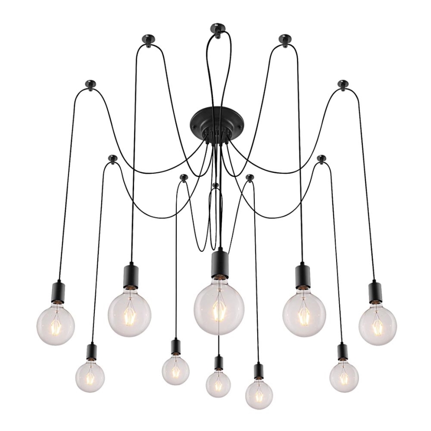 Rabalux - Chandelier 10xE27/60W/230V spider black
