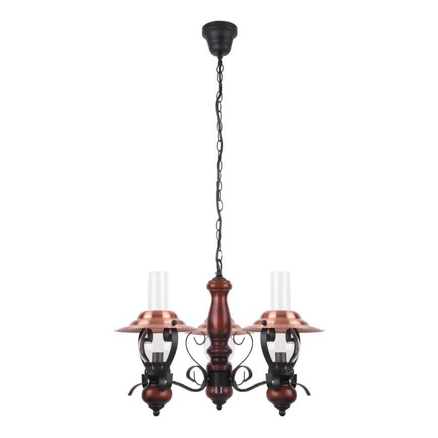 Rabalux - Chandelier on a chain 3xE14/40W/230V walnut