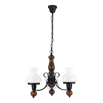 Rabalux - Chandelier on a chain 3xE27/60W/230V walnut