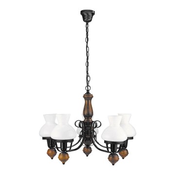 Rabalux - Chandelier on a chain 5xE27/60W/230V walnut