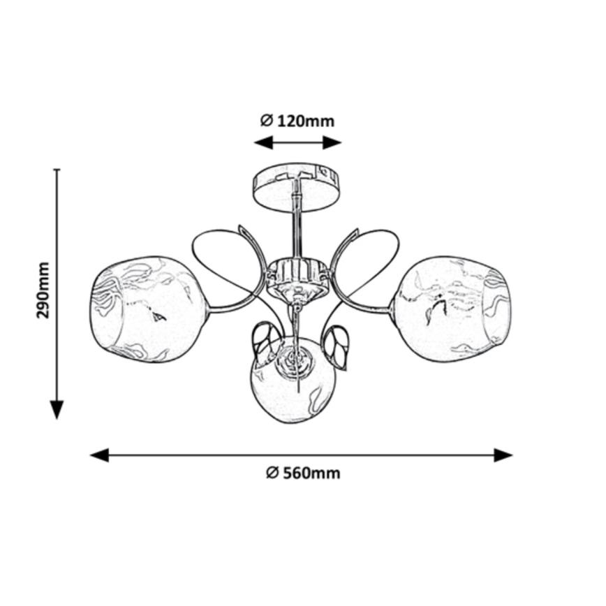 Rabalux - Chandelier on a pole 3xE27/40W/230V